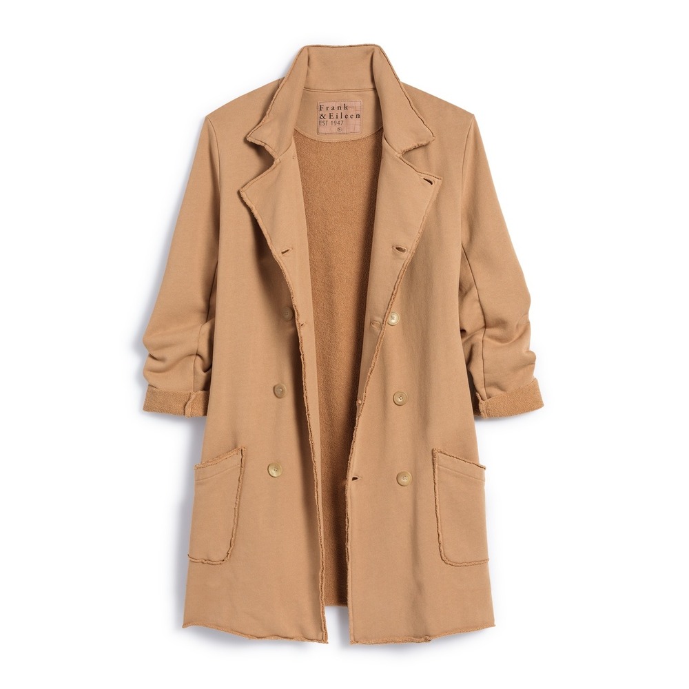 Frank & Eileen Belfast Trench
Sweatshirt Trench Coat Camel Tan Cotton XS